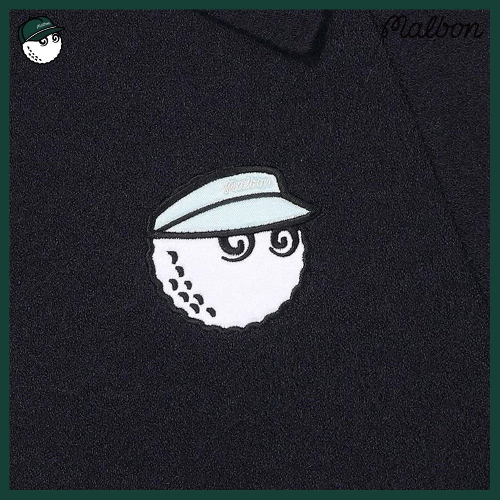 【MALBON GOLF】 SLEEVE CONTRAST COLLARED TOP WOMAN 2COLORS