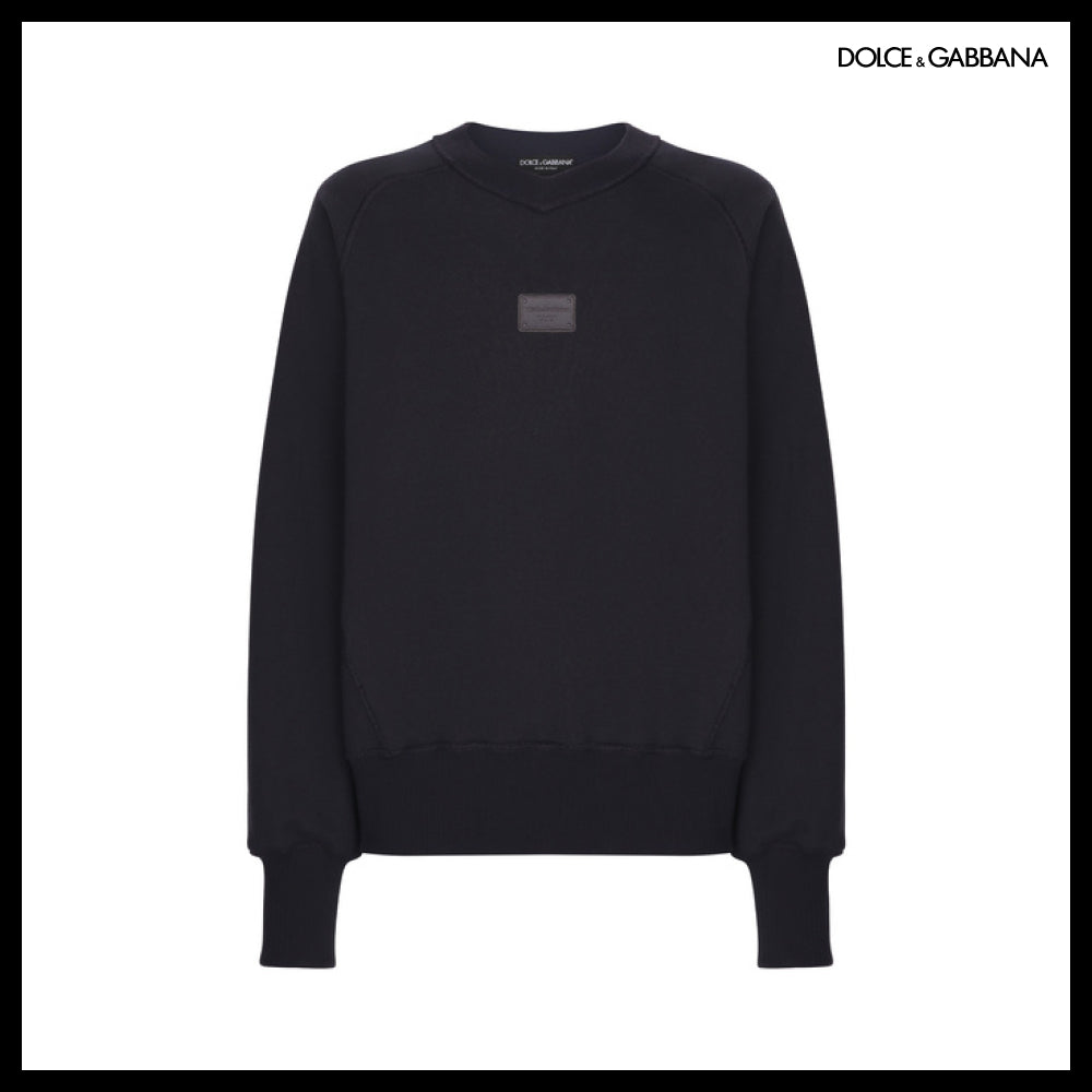 【Dolce&Gabbana】JERSEY SWEATSHIRT 3D FLOCKED DG LOGO