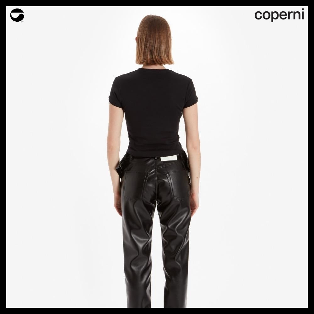 【Coperni】Womens V Neck Line T Shirt Black