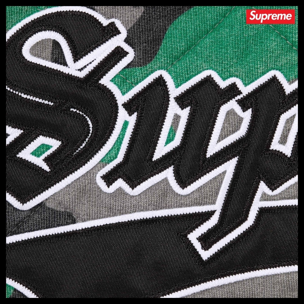 【Supreme】Quilted Zip Up Hooded Sweatshirt Green 25FW