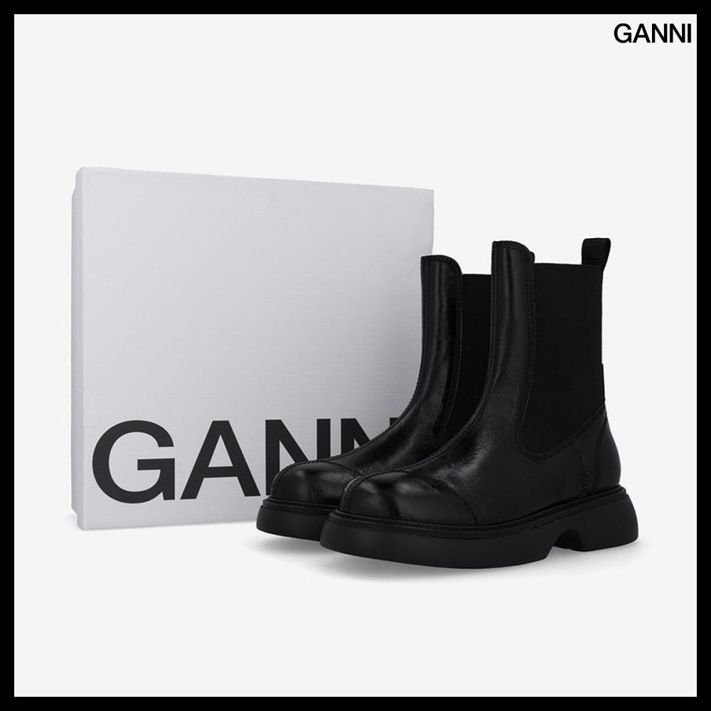【Ganni】Everyday Mid Chelsea Boots Black