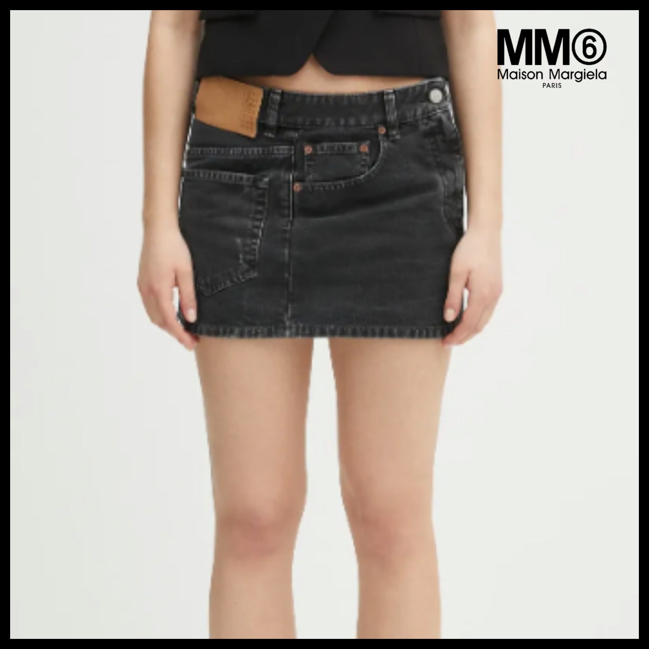 【MM6 Maison Margiela】Asymmetric denim mini skirt