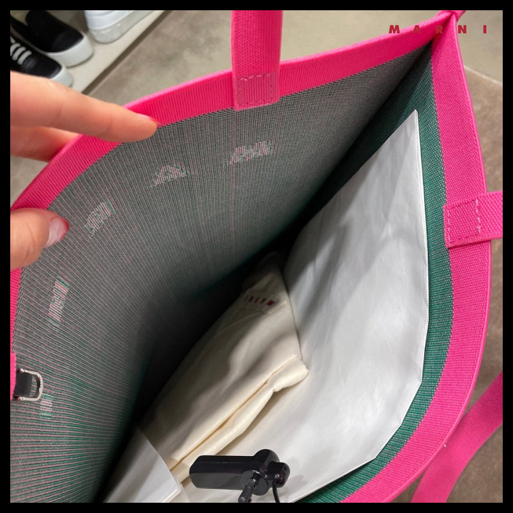 【MARNI】Technical Knit Shopper Bag Green