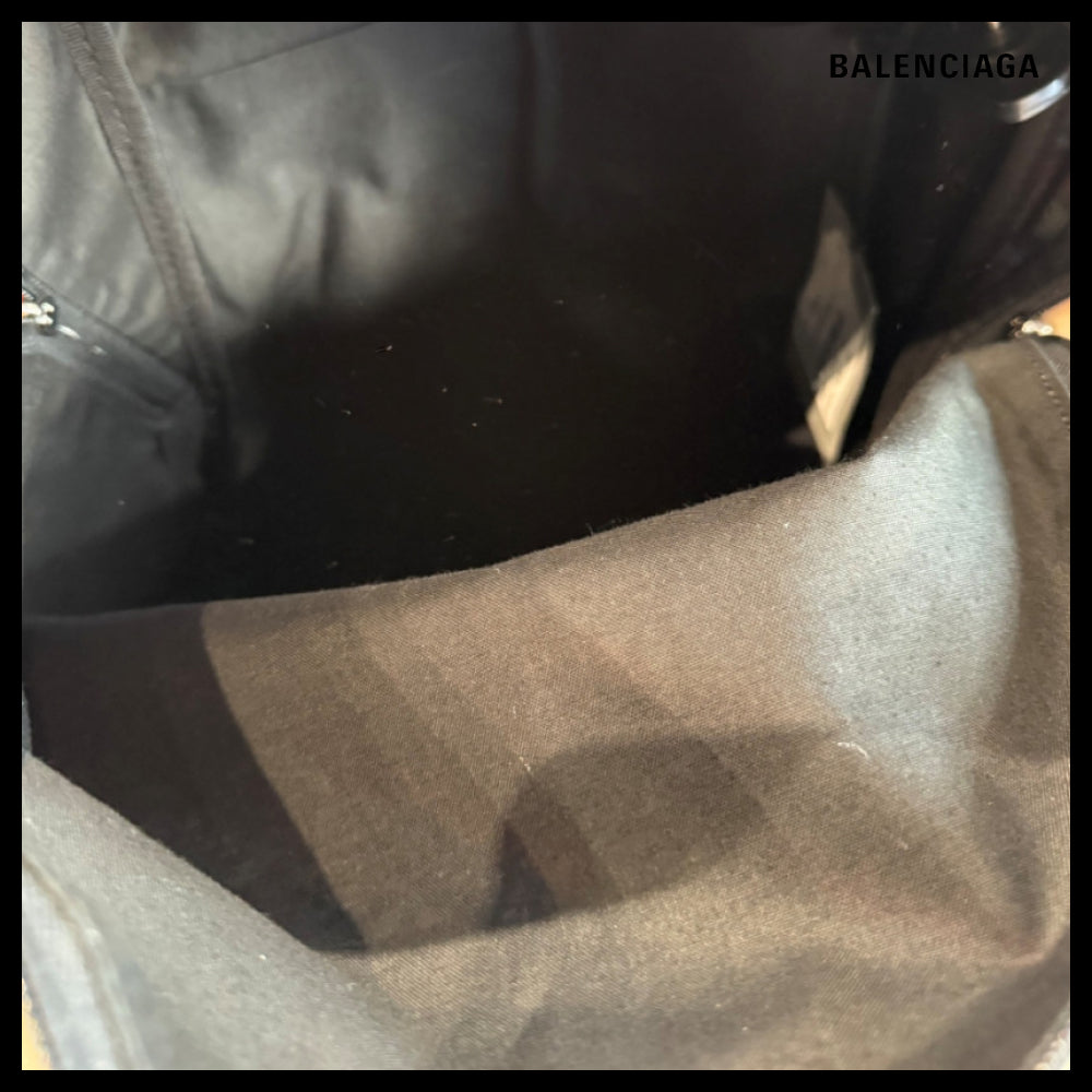 【BALENCIAGA】Explorer Adhesive Canvas Backpack Beige Blue