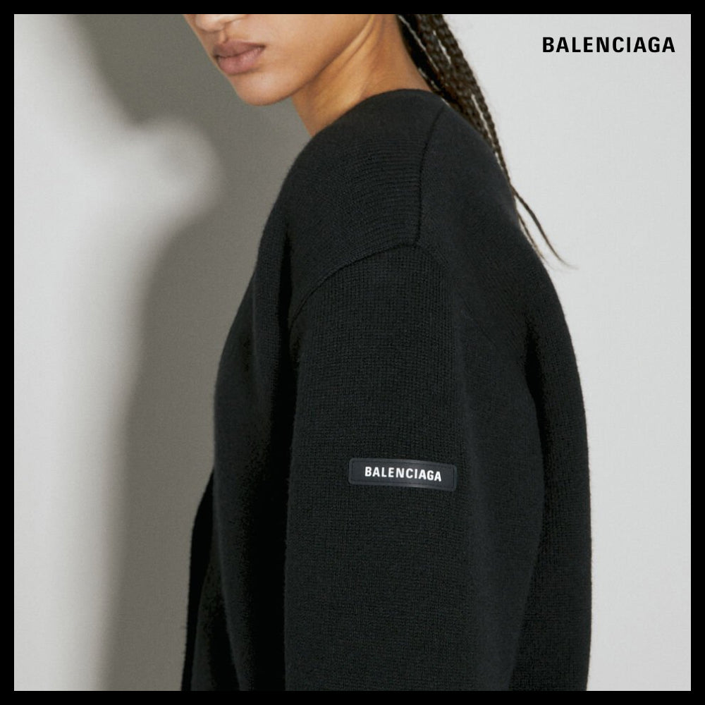 ★BALENCIAGAアウトレットセール★Patch Wool Knit Cardigan