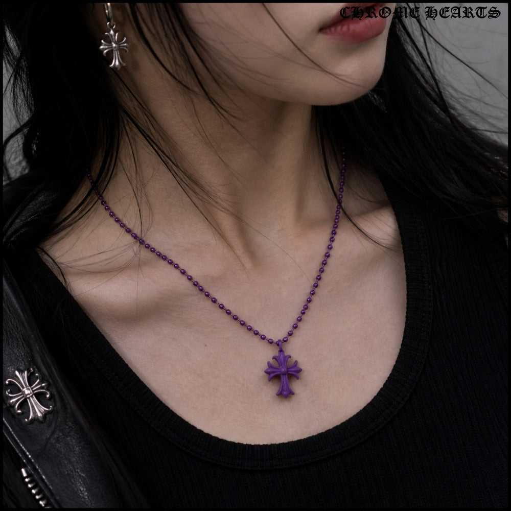 【CHROME HEARTS】SILICHROME CH CROSS PENDANT PURPLE 正規品