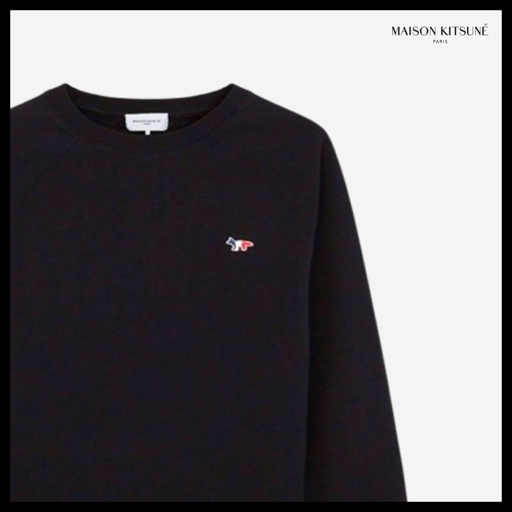 【MAISON KITSUNE】Tricolor Logo Sweatshirt Black Men's