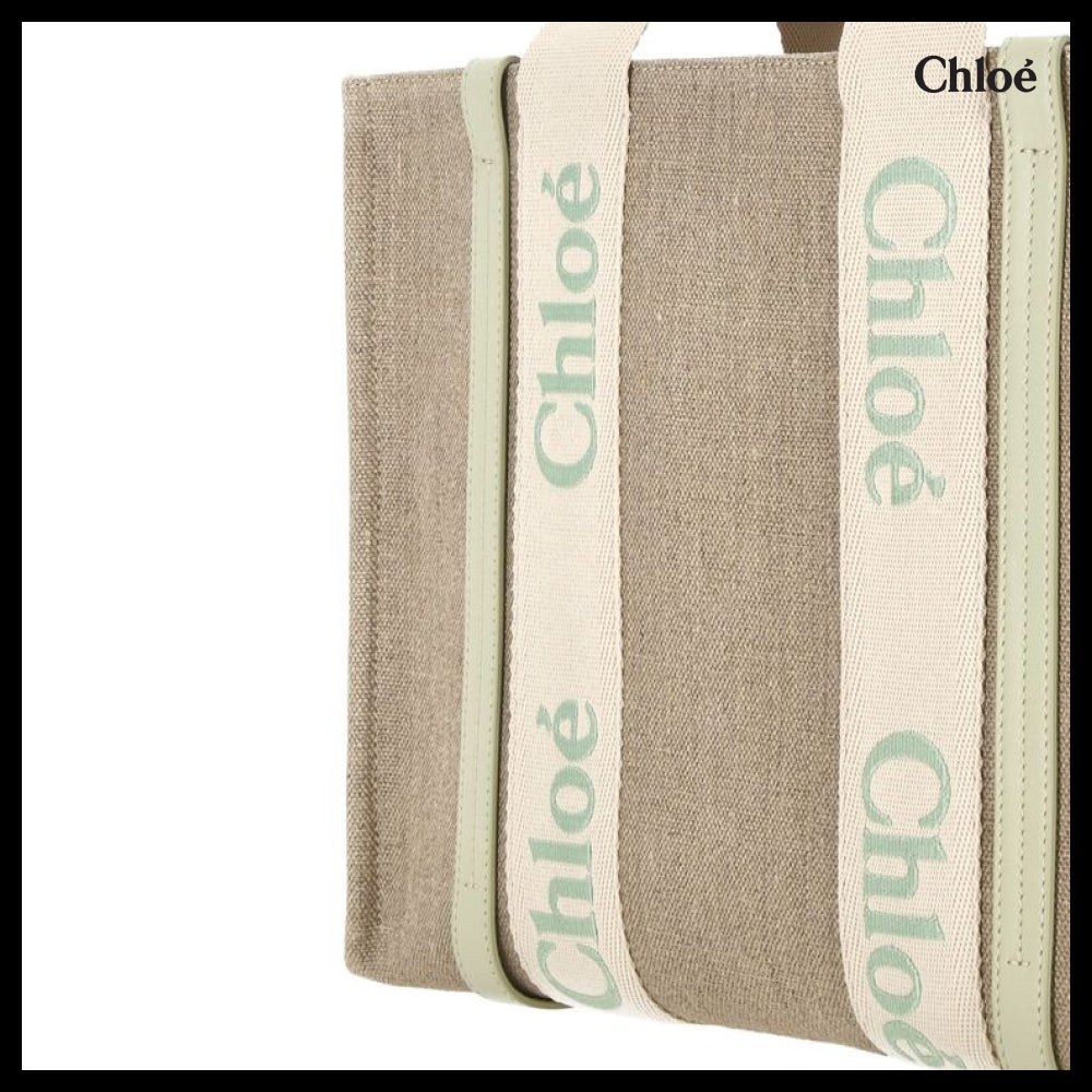 【Chloe】ウディ リネン ミディアム トートバッグ