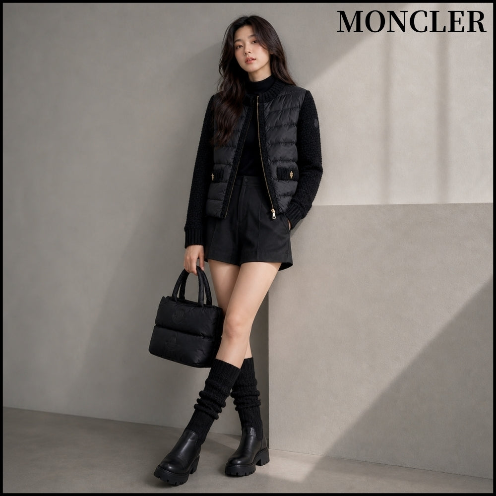 【MONCLER】Padded Zip-up Cardigan Black