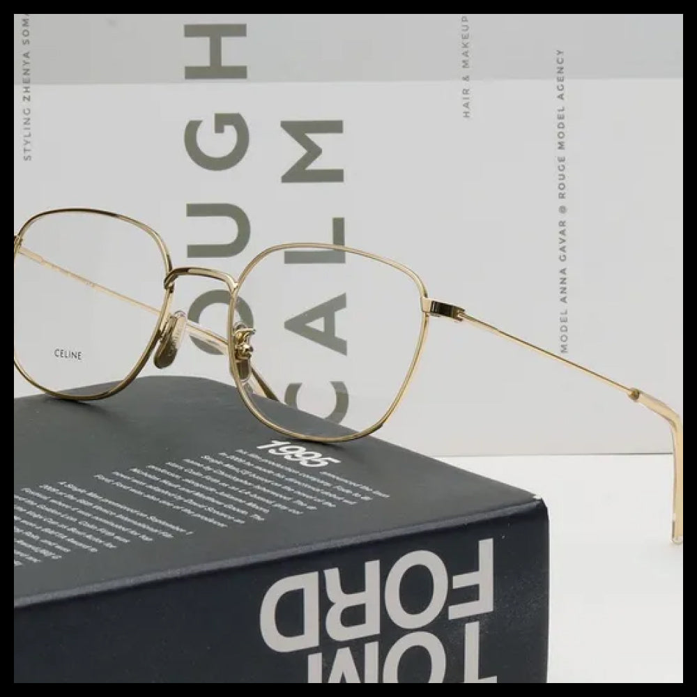 【CELINE】Lightweight Square Metal Frame Eyeglasses Daily
