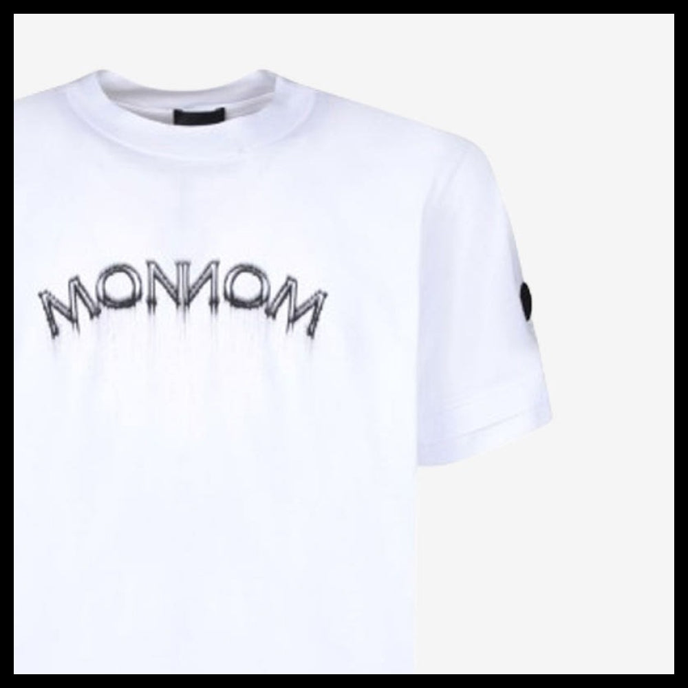 【MONCLER】Lettering Embroidered Logo Short Sleeve T-Shirt