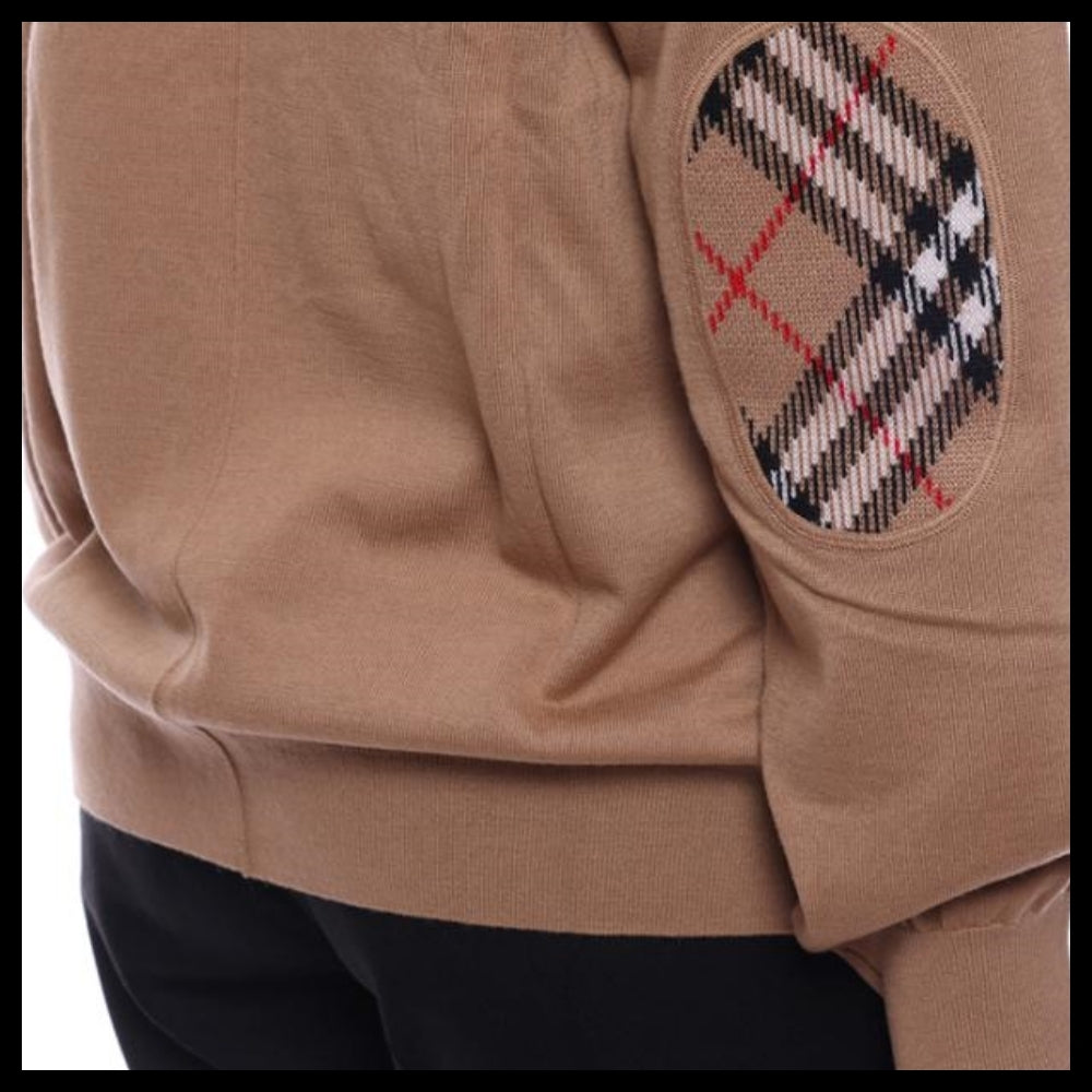 【BURBERRY】DORNOCH Elbow Patch Women’s Wool Cardigan