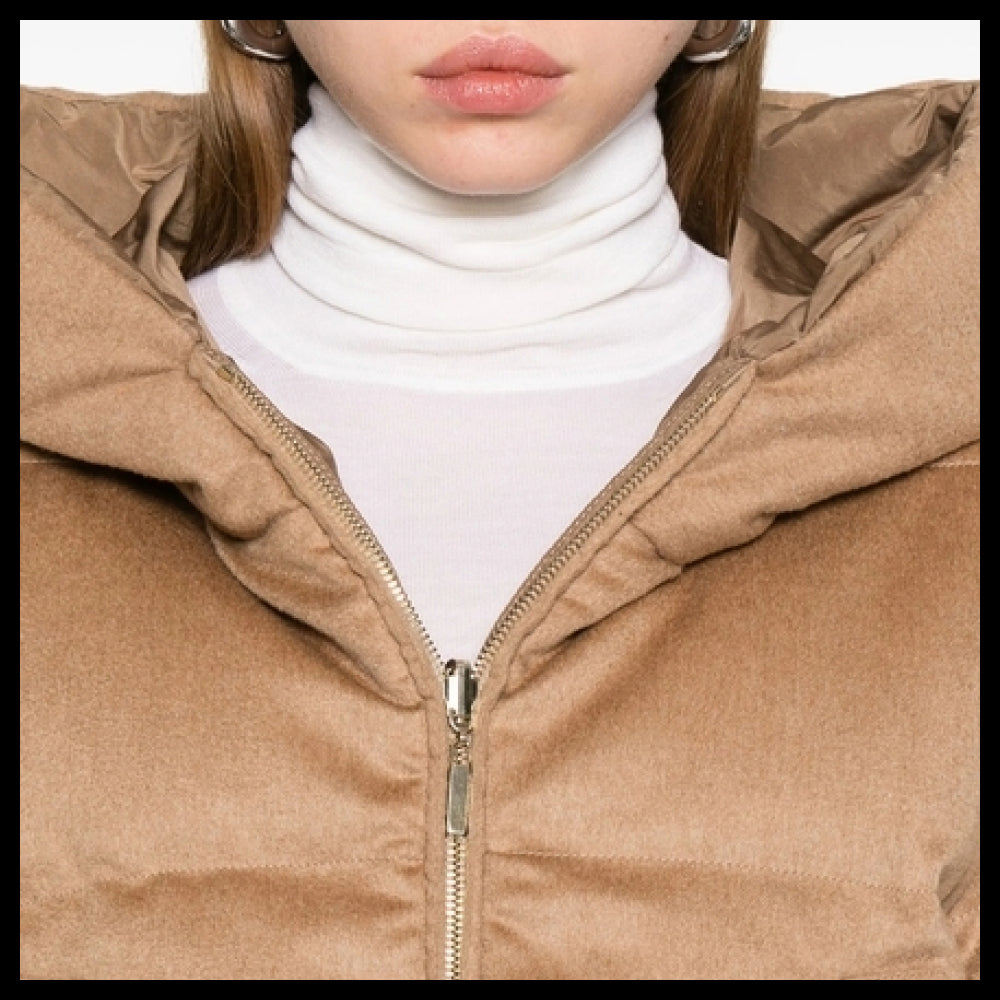 【Max Mara The Cube】Brown Reversible Hooded Padding