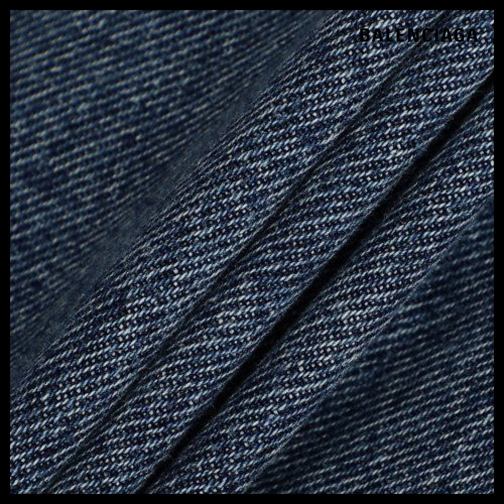 BALENCIAGA Back Tape Oversized Denim Jacket Blue