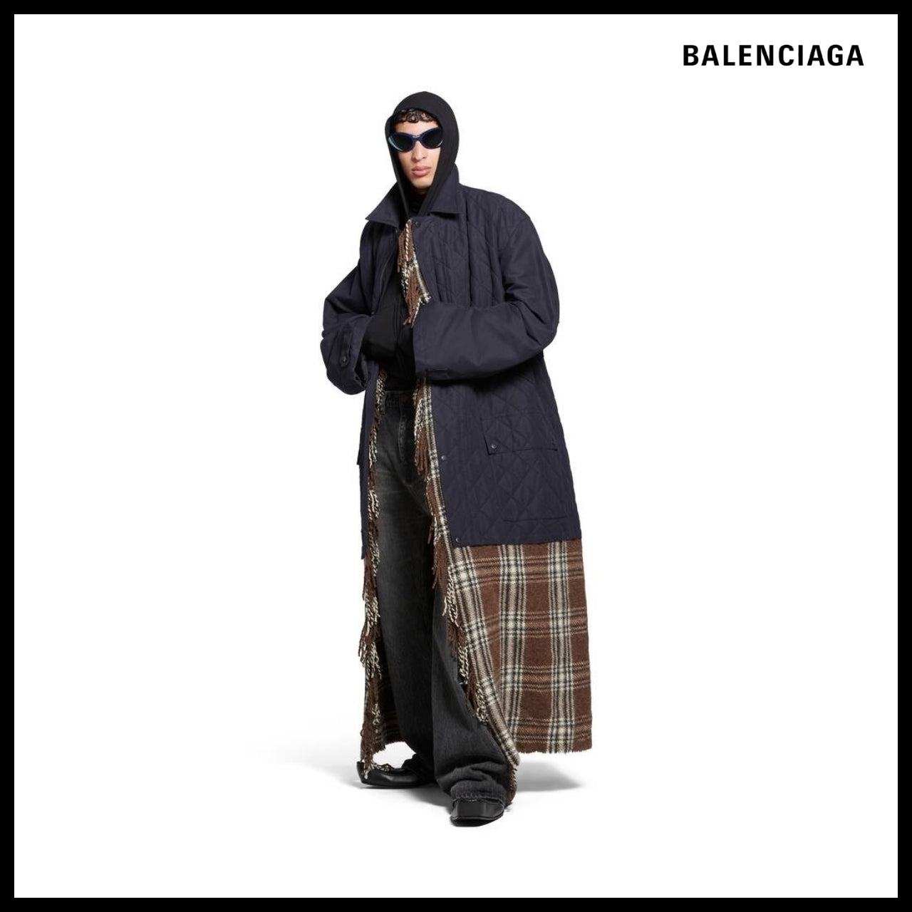 【BALENCIAGA】Layered Parka Dark Blue