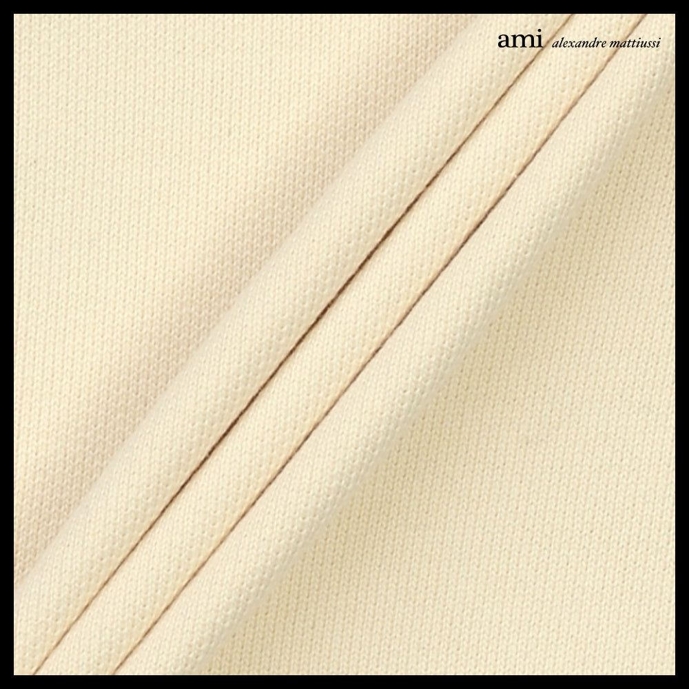 【AMI PARIS】Paris Logo Patch Hoodie White Cream