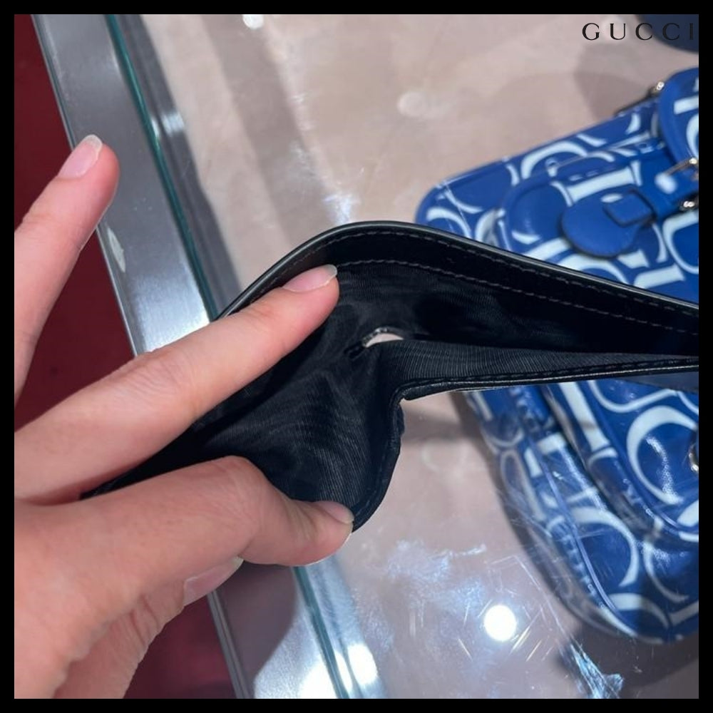 【GUCCI】GG Marmont Leather Bi-Fold Wallet Black