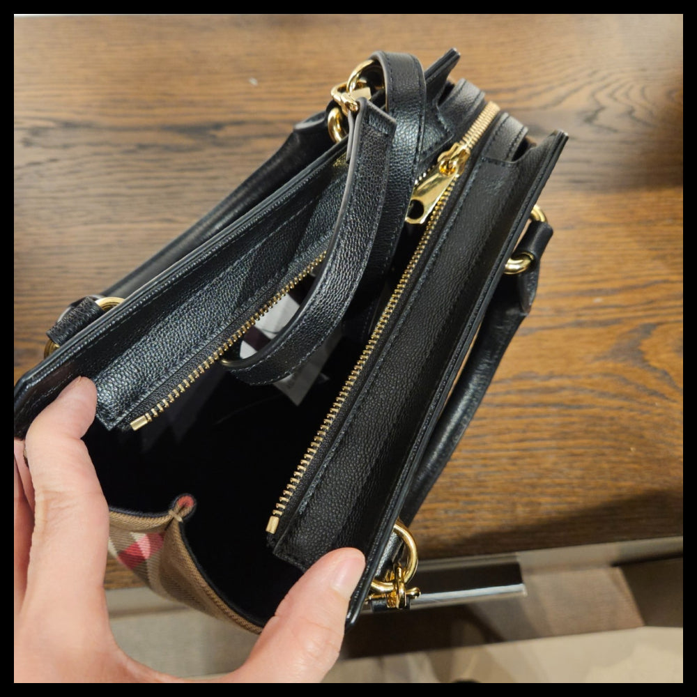 【BURBERRY】BANWELL house check mini tote bag black