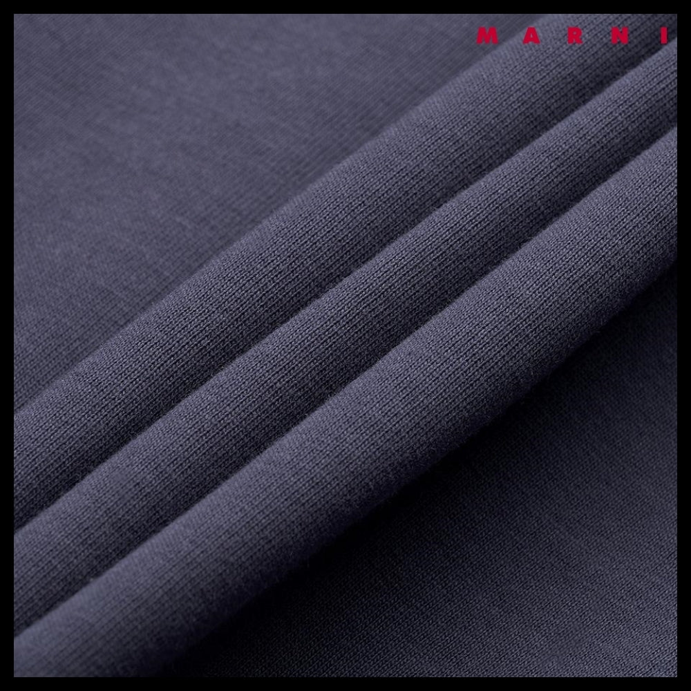 MARNI Logo Crop Short-Sleeve T-shirt Blue-Black