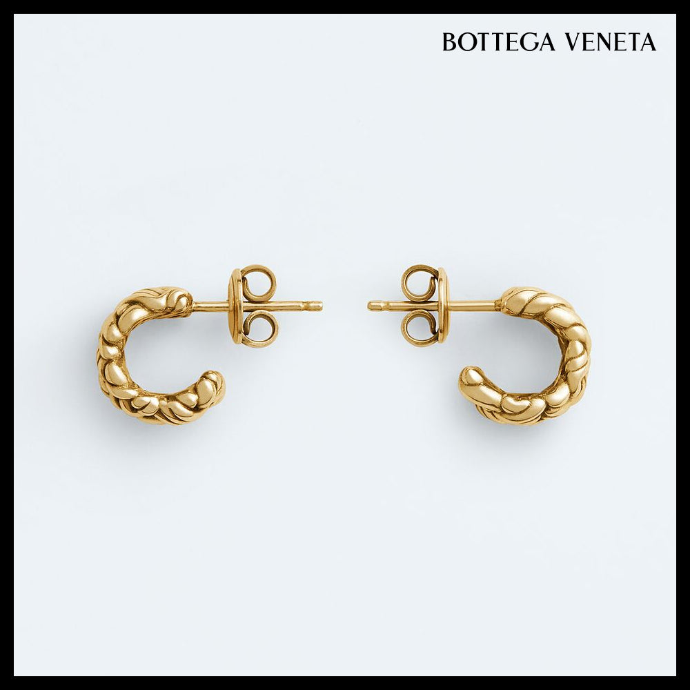 【韓国百貨店 BOTTEGA VENETA】Small Intreccio Earrings Yellow