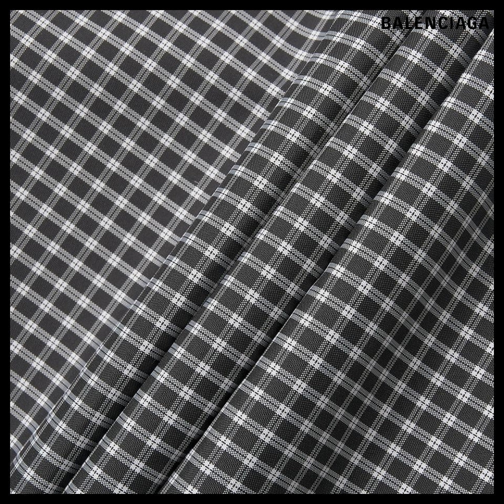 【BALENCIAGA】Men's Logo Check Hooded Shirt Multicolor