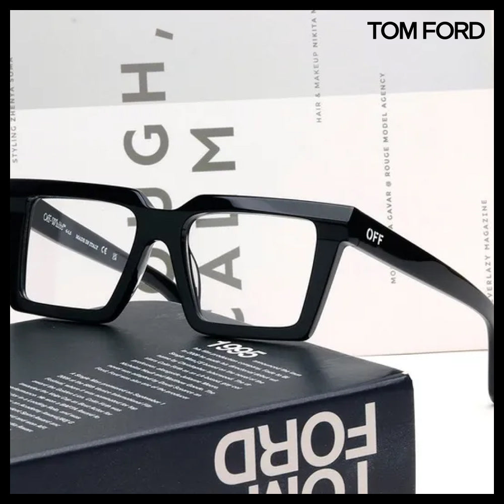 【Off-White】Square Horn-Rimmed Eyeglasses Unisex Luxury