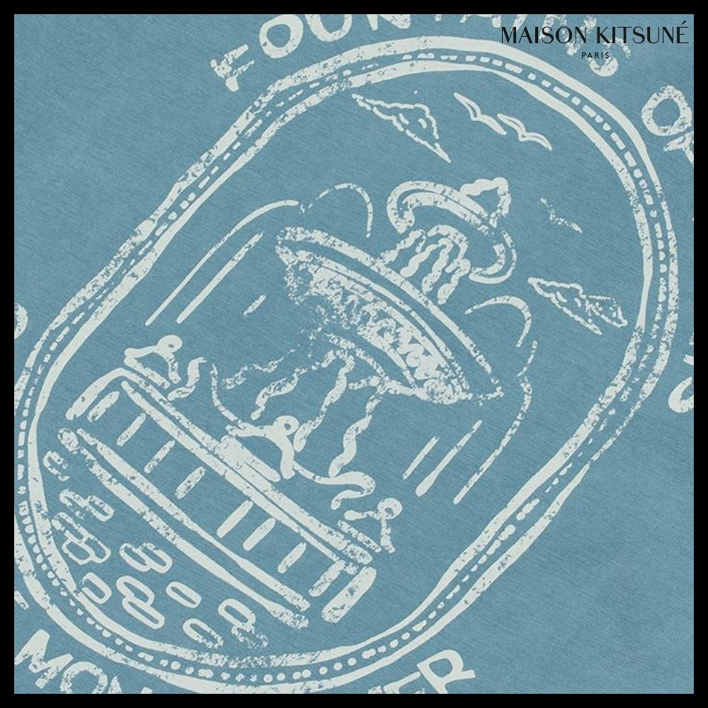 【Maison Kitsune】Women’s Fountain Stamp Faded T-Shirt