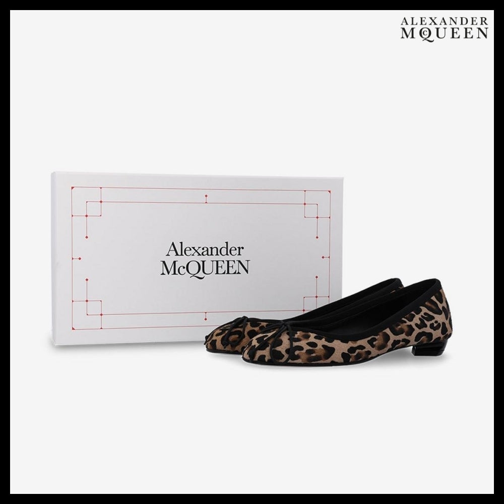 【Alexander Mcqueen】Armadillo Ballet Flats Leopard Black