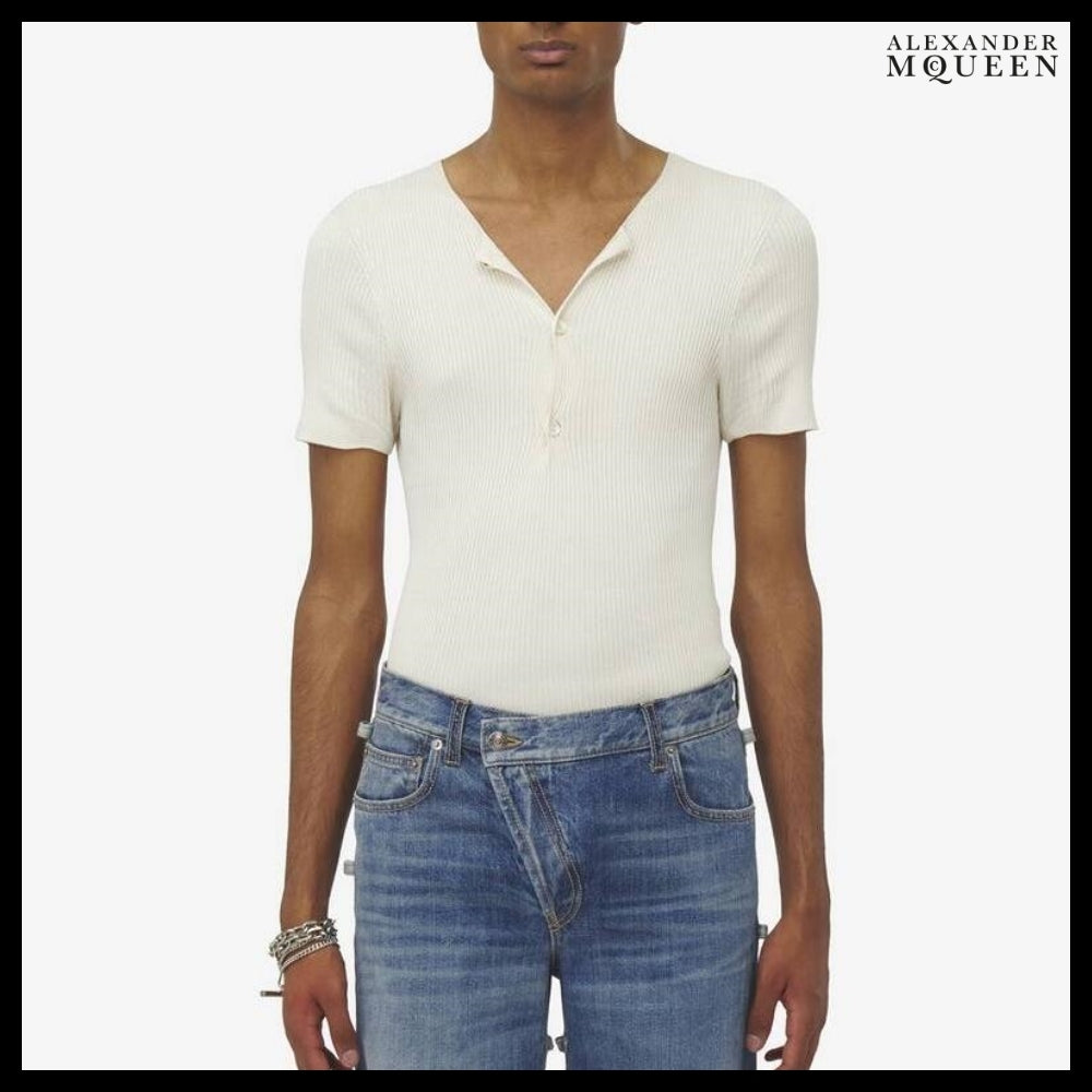 【Alexander Mcqueen】Rib Knit T-shirt
