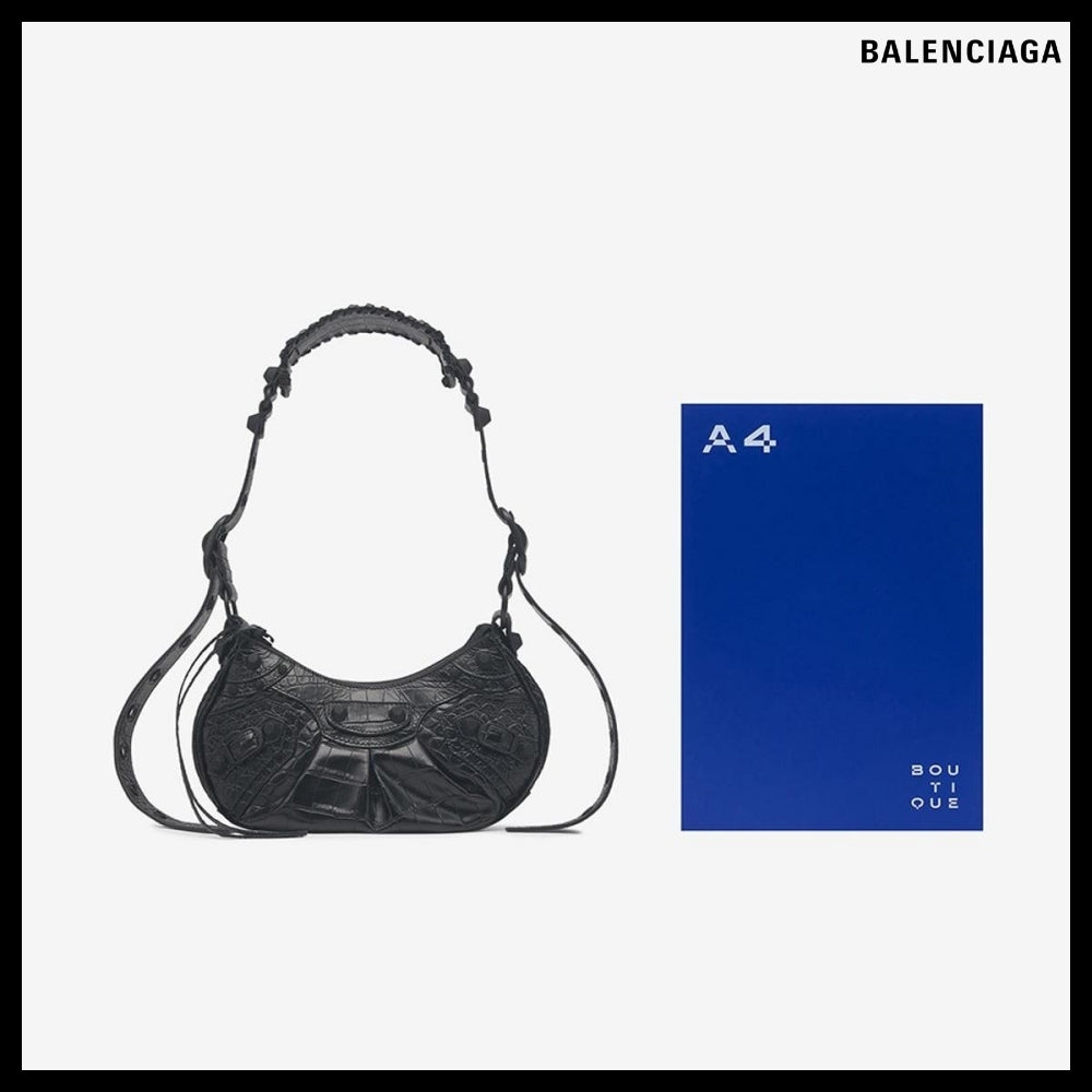 【BALENCIAGA】Le Cagole XS Shoulder Bag Crocodile Embossed