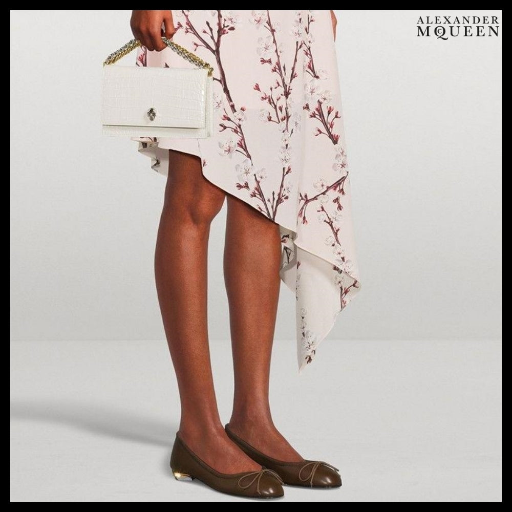 【Alexander Mcqueen】Armadillo Ballet Flats Brown Walnut