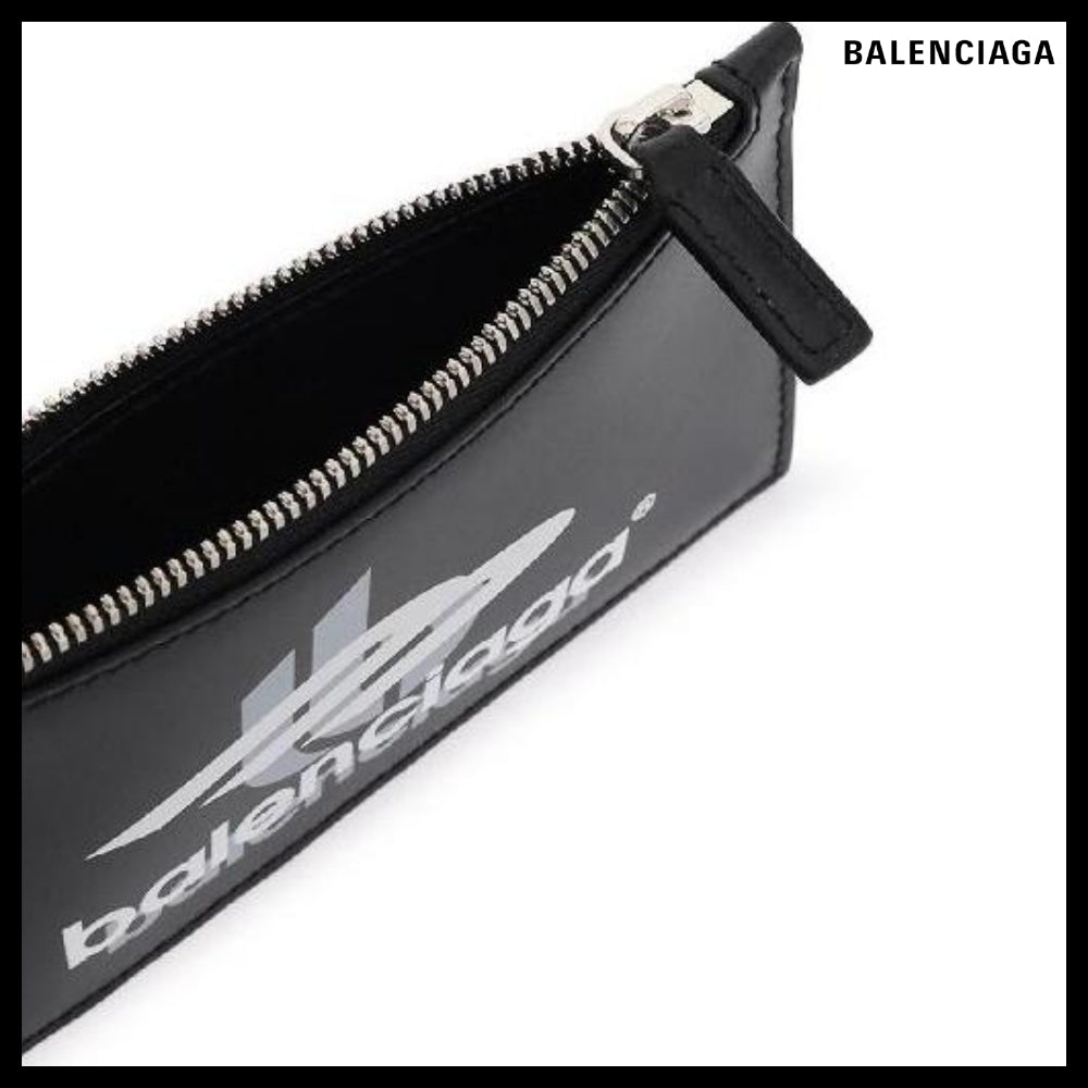 【正規品】BALENCIAGA Cache Box Strap Leather Card Wallet