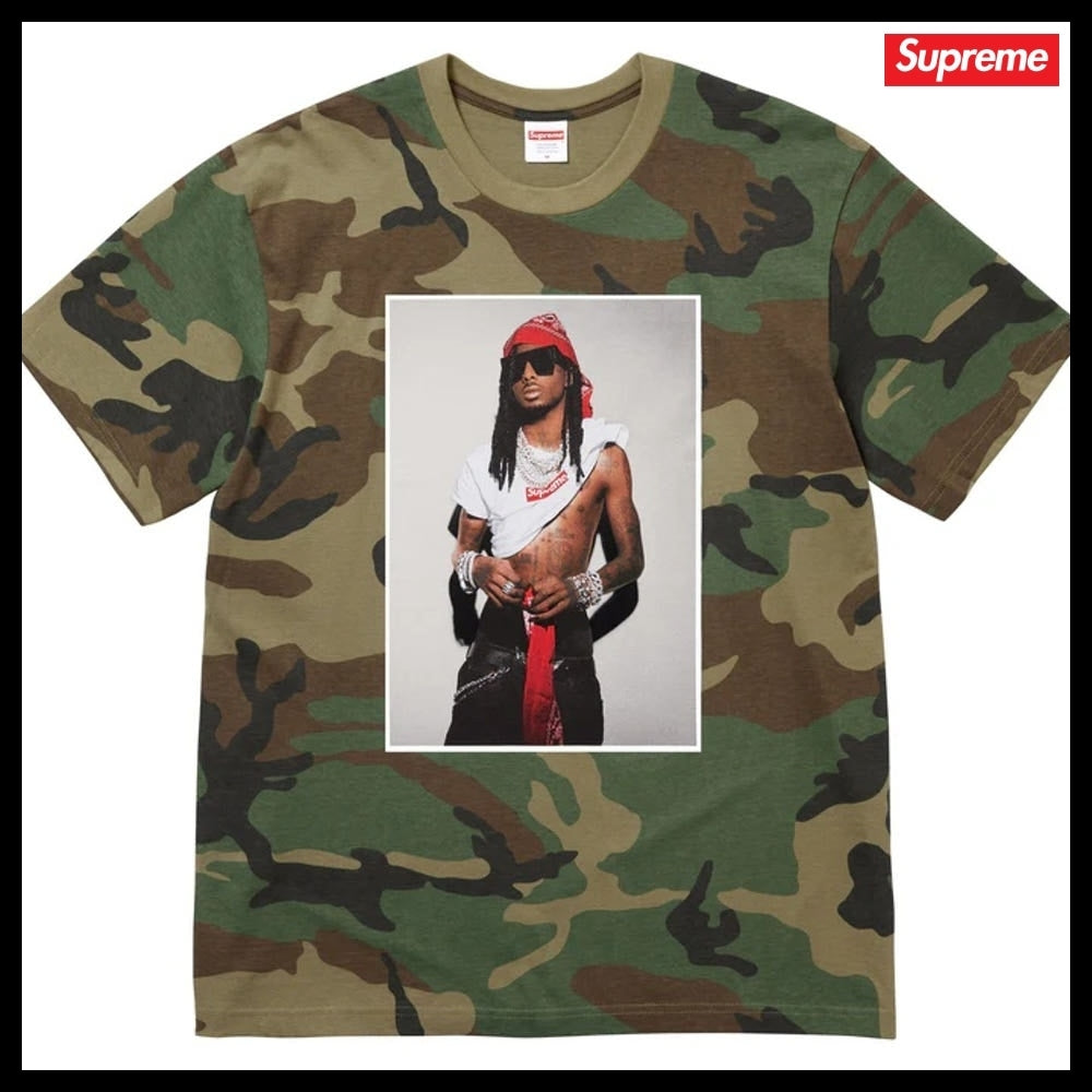 【Supreme】Playboy Carti T Shirt Woodland Camo