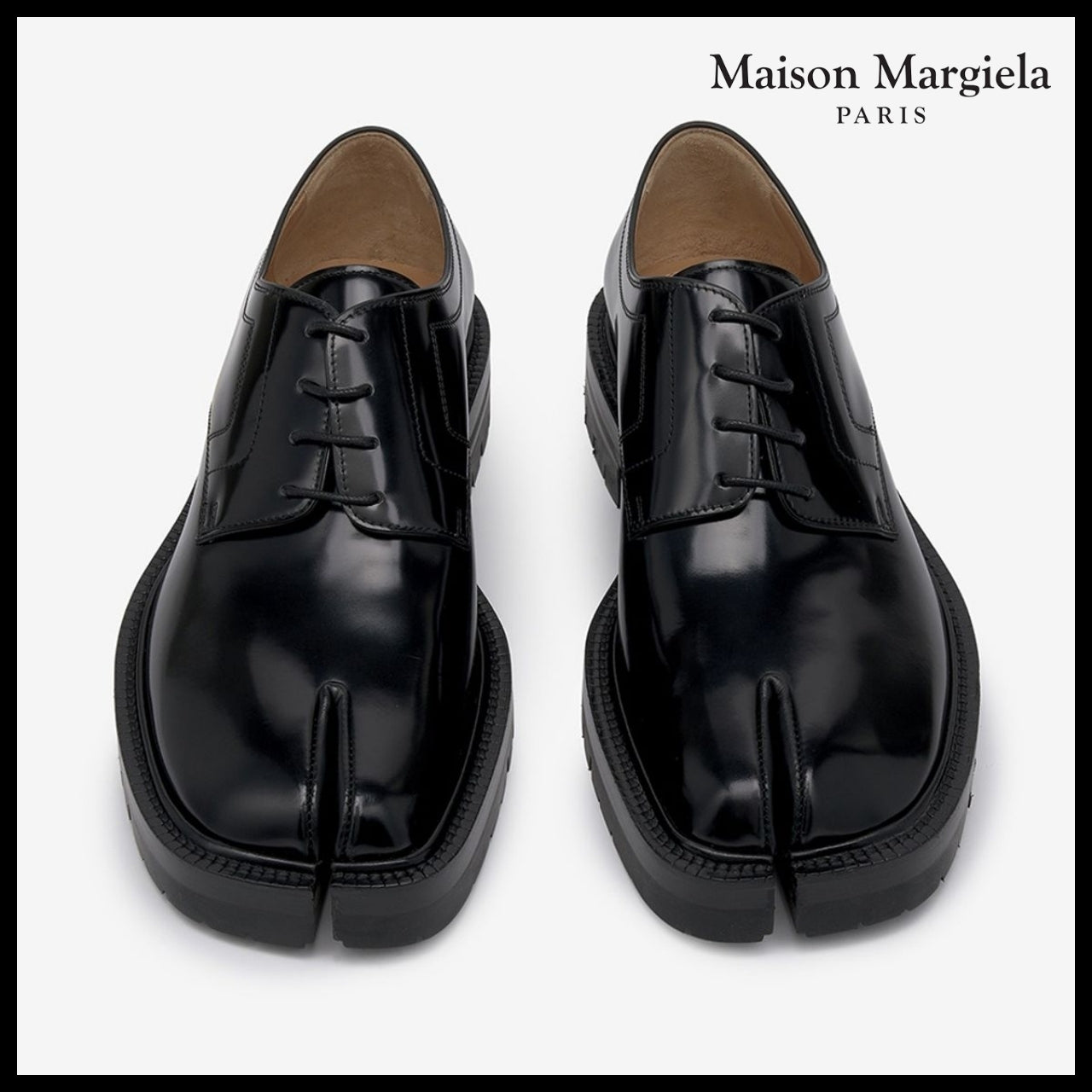 【Maison Margiela】Tabi County Lace Up Derby Shoes Black