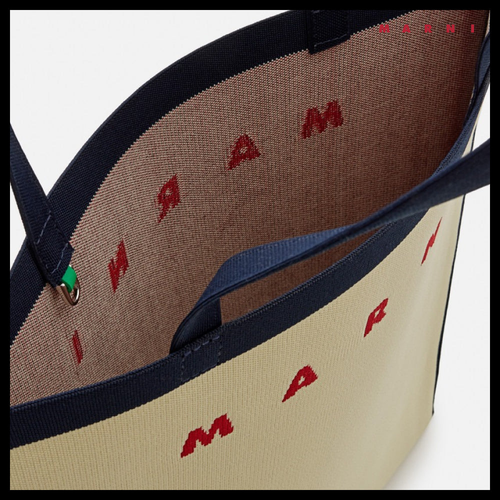【MARNI】Logo Flat Tote Bag