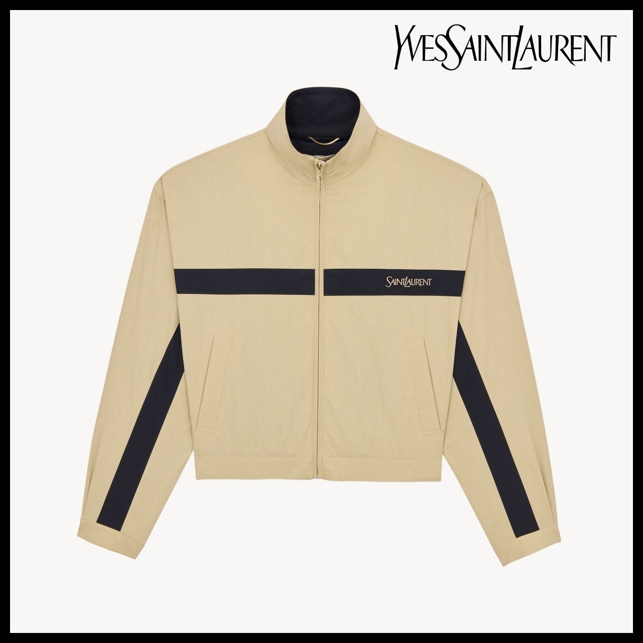 【Saint Laurent】Cotton Canvas Saint Laurent Jacket MASTIC