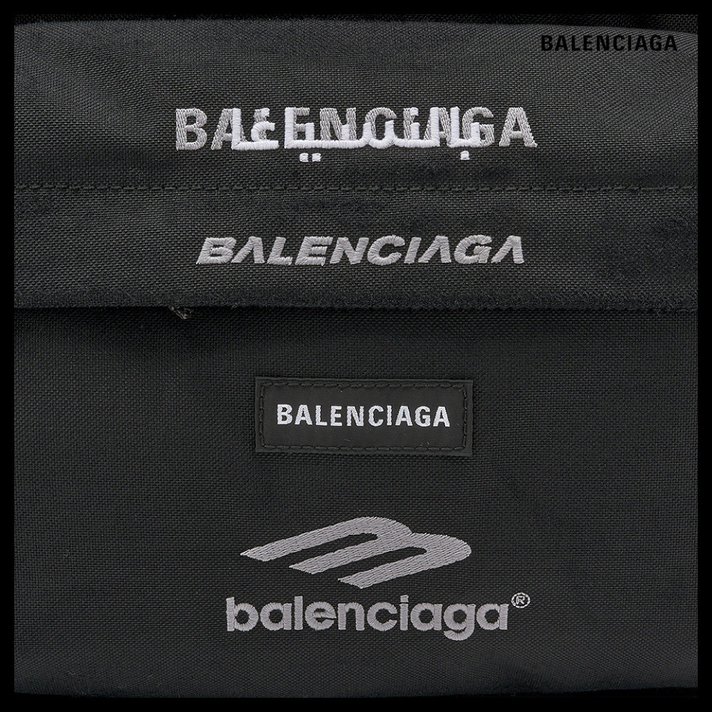 【BALENCIAGA】Logo Embroidered Explorer Backpack Black
