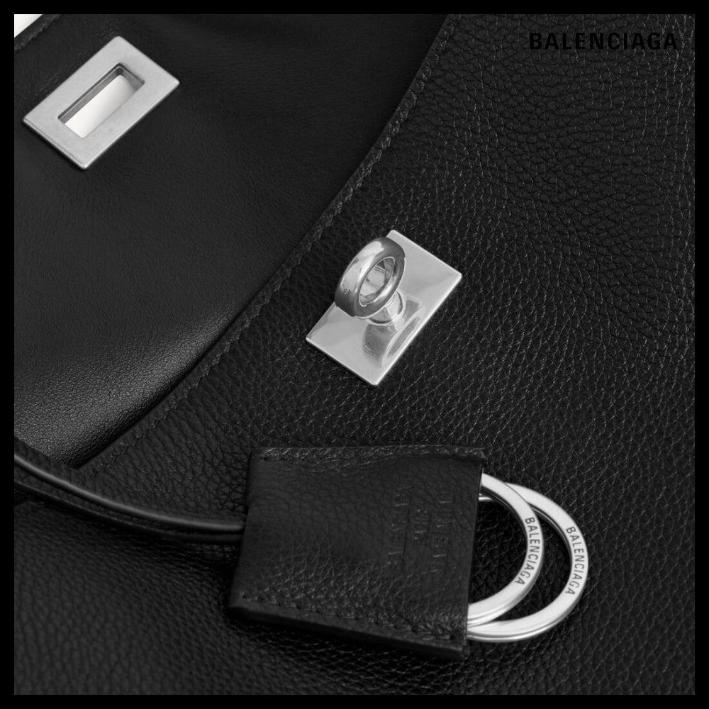 【BALENCIAGA】Rodeo Grained Calfskin Handbag Medium Black