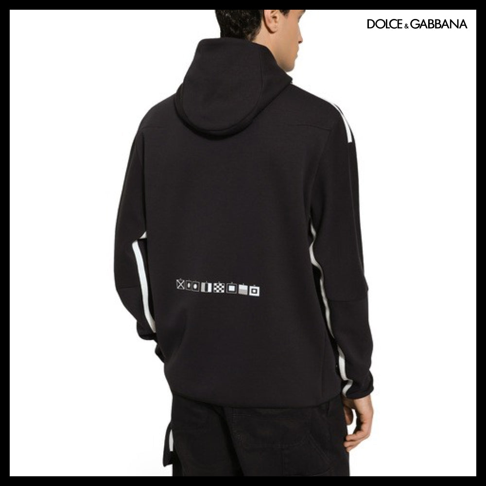 【Dolce & Gabbana】ZIP-UP HOODIE WITH MARINA PRINT