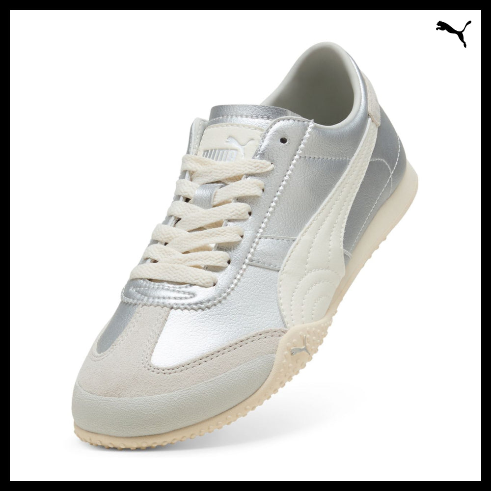 【PUMA】Bella UT Leather Silver Ivory Sneakers