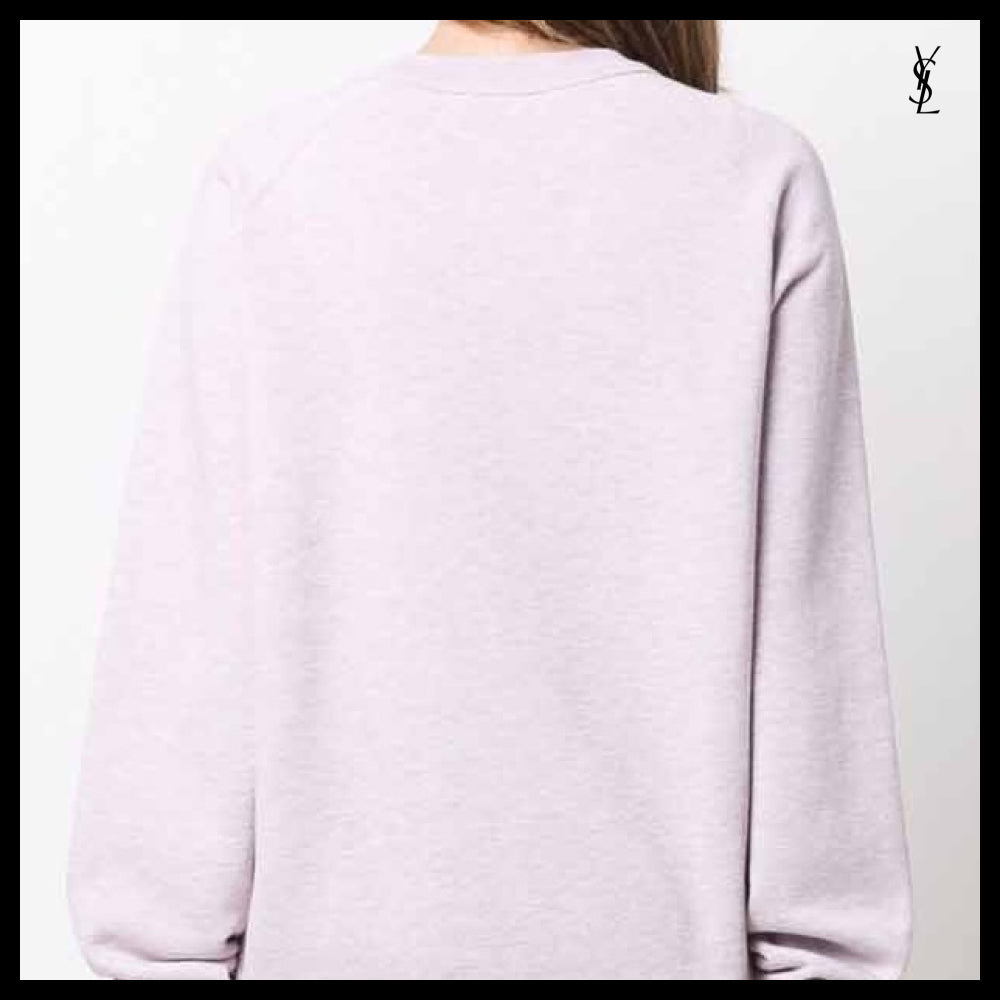 【Saint Laurent】University Logo Sweatshirt Lilac Unisex