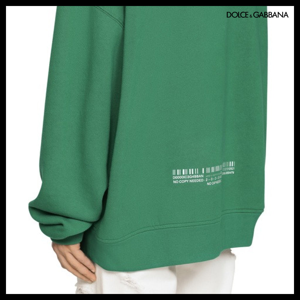 【Dolce & Gabbana】JERSEY HOODIE WITH DGVIB3 PRINT Green