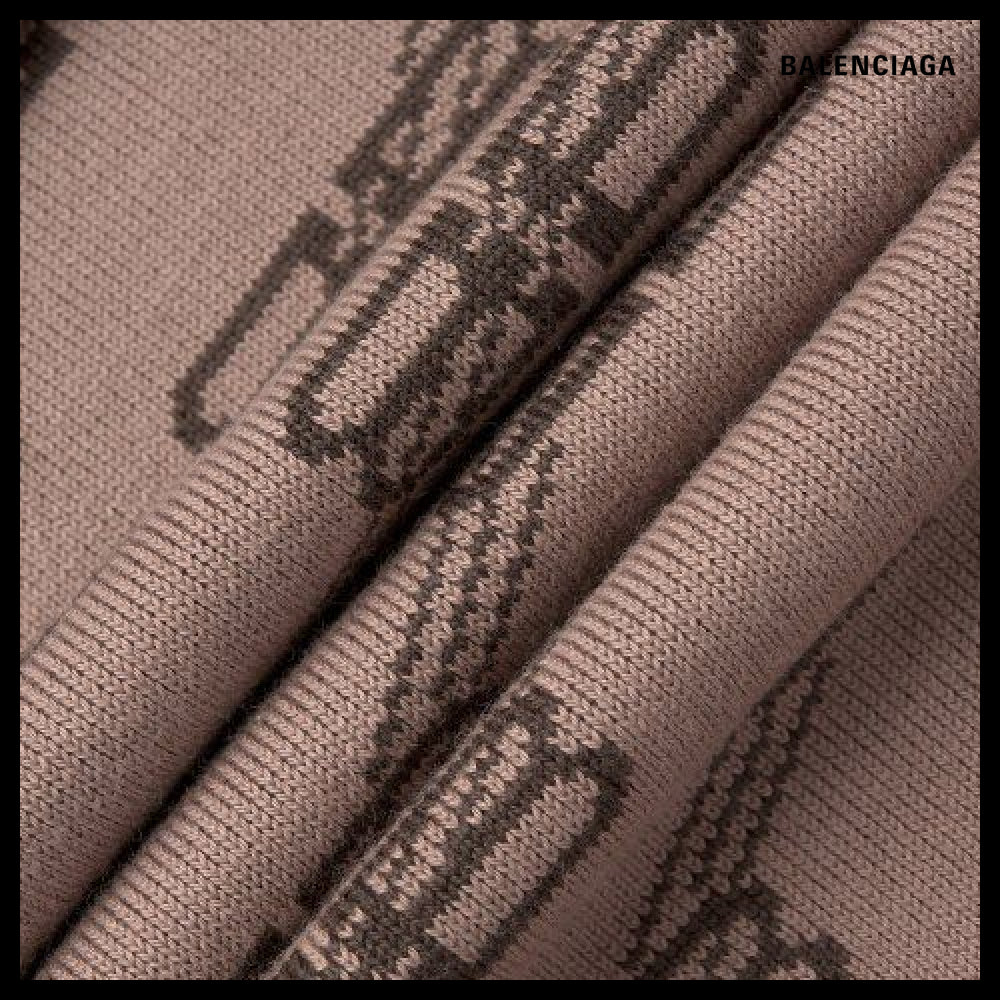 【BALENCIAGA】BB All-Over Knit Brown