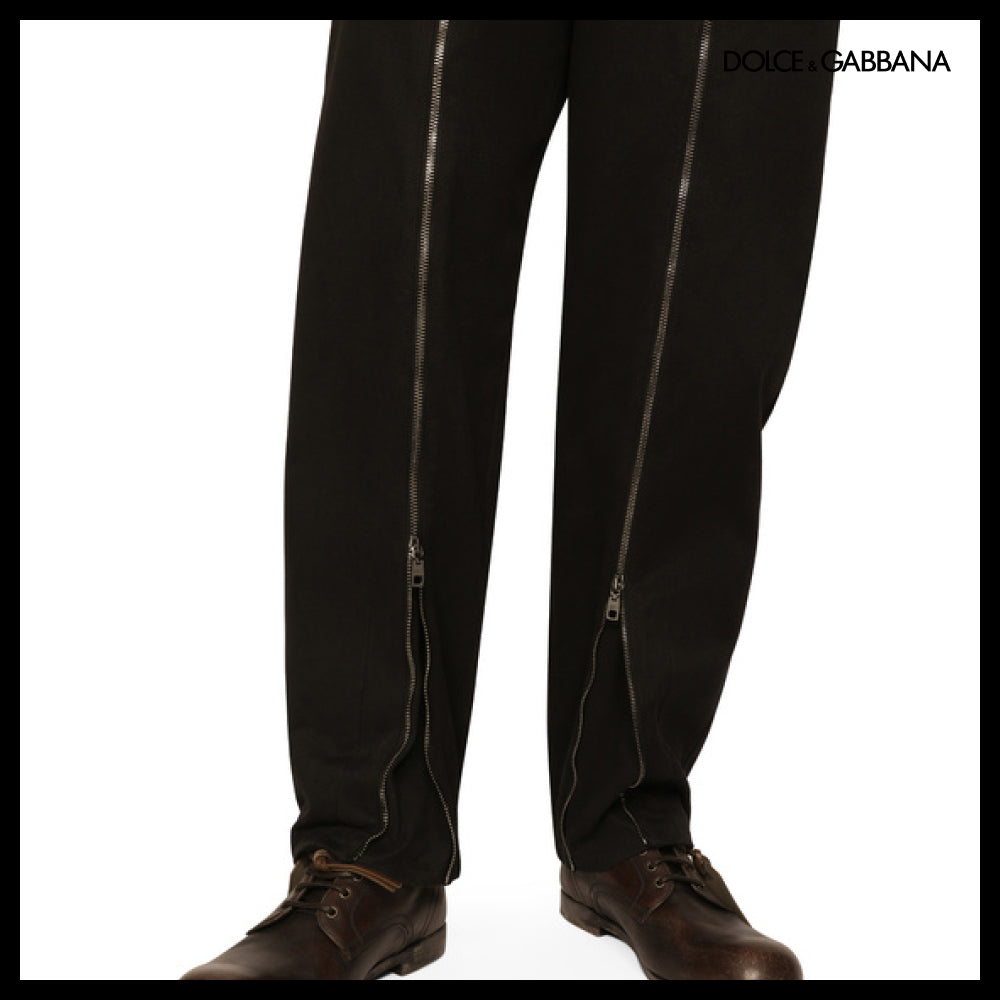 【Dolce & Gabbana】WASHED STRETCH GABARDINE PANTS WITH