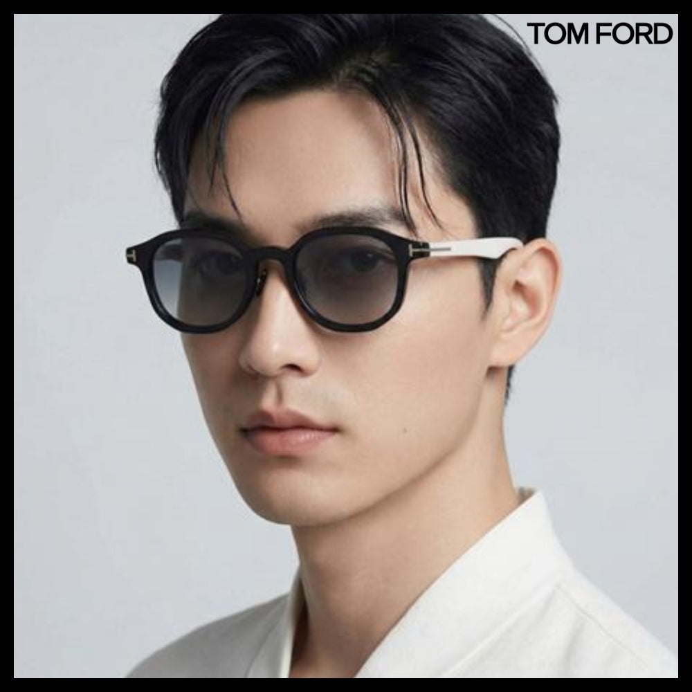 【TOM FORD】Black Horn-Rimmed Sunglasses Grey Gradient Tint