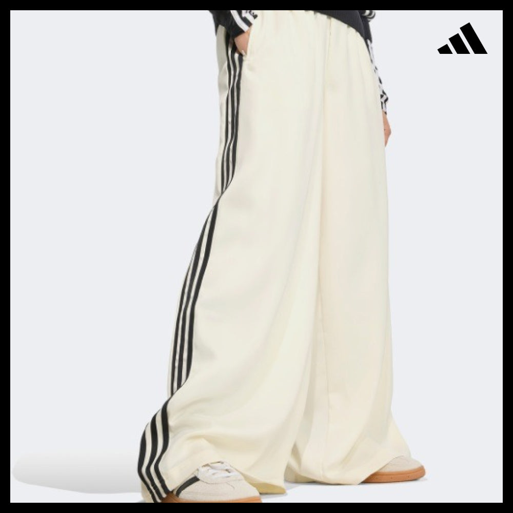 【adidas】Adicolor Satin Wide-Leg Track Pants CREWHT