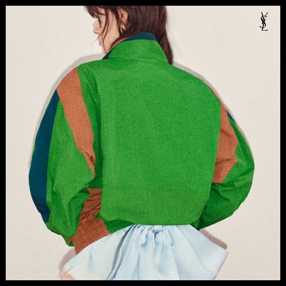 【Saint Laurent】Nylon Faille CASSANDRE Windbreaker