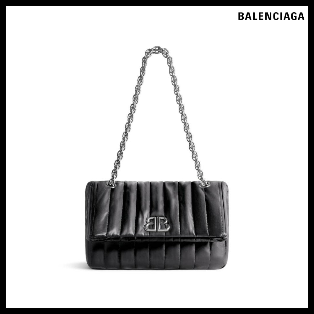 【BALENCIAGA】Monaco Small Chain Bag Quilted Black