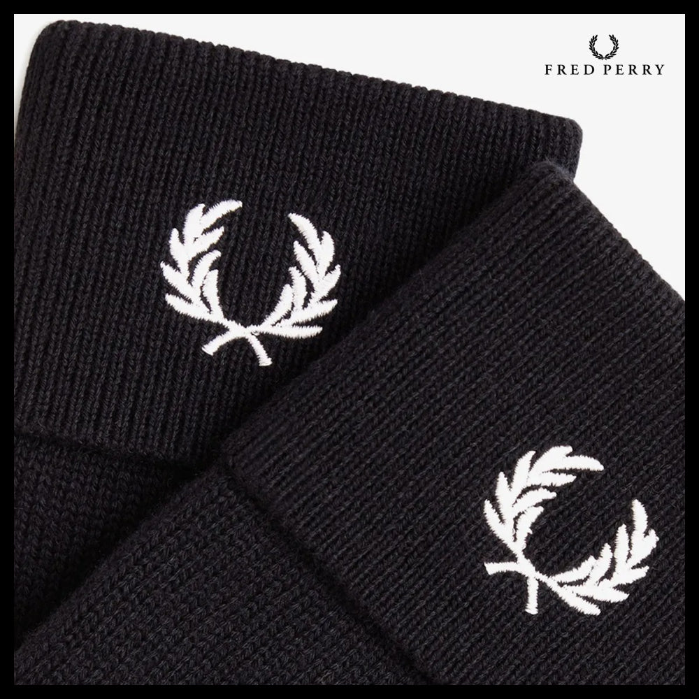 【FRED PERRY】Gift Box Classic Wool Gloves Black/Snow White