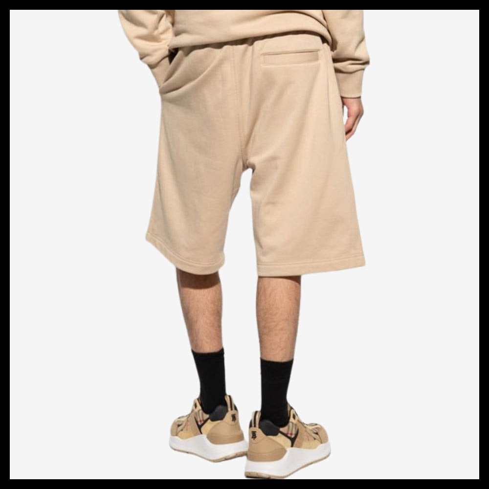 【BURBERRY】Embroidered Logo Shorts Beige Men's
